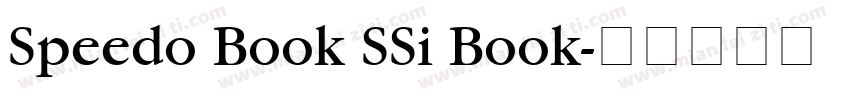 Speedo Book SSi Book字体转换
